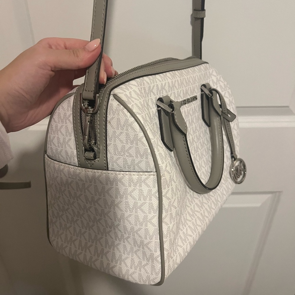 Michael Kors White Logo Satchel Bag Purse